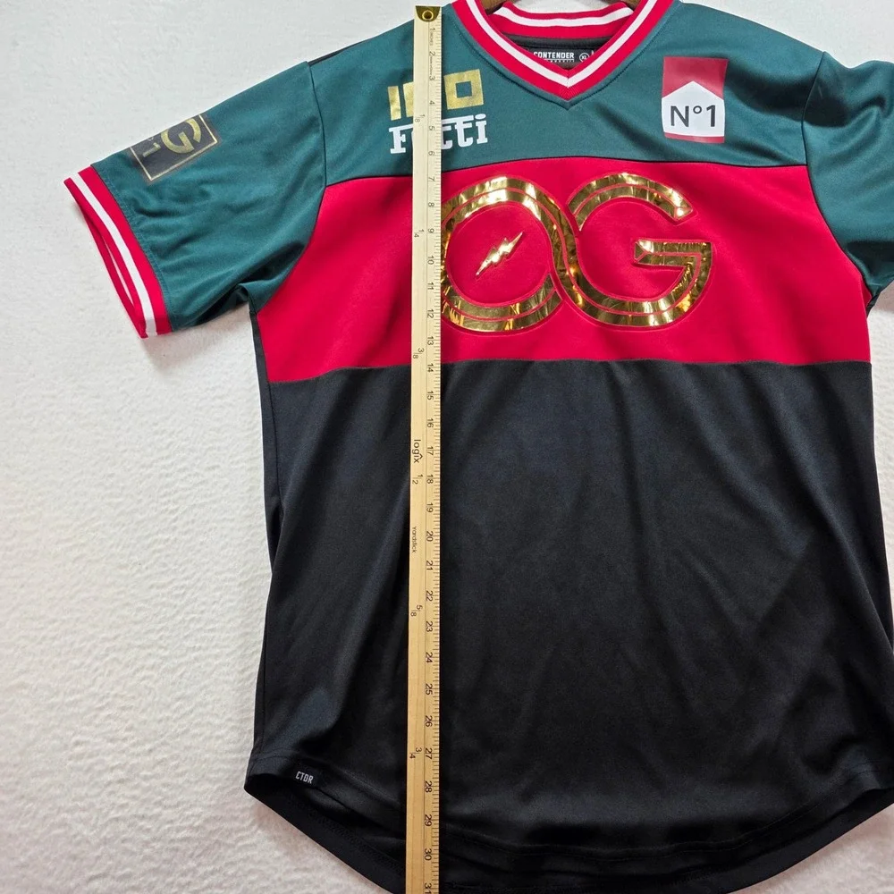 Contender Mens Streetwear Jersey XL‎ Green Red Black Gold Metallic OG Fetti N1